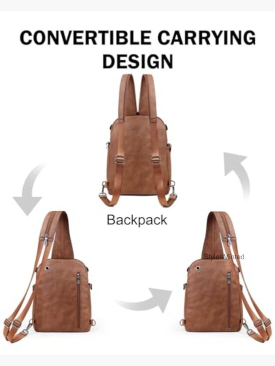 Large Convertible Sling Backpack Crossbody Purse Anti Theft Travel Bag main image 4